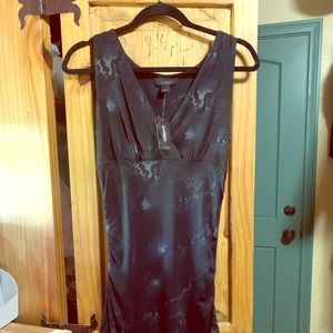 NWT Sexy Black print ruched tank by Express